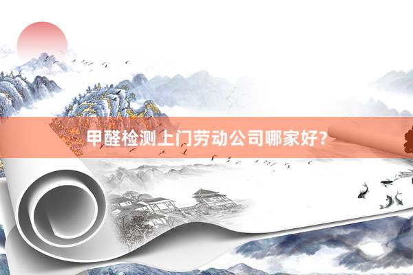 甲醛检测上门劳动公司哪家好？